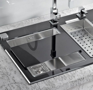 Доска разделочная Alveus 1084835 стекло 215X415 черный