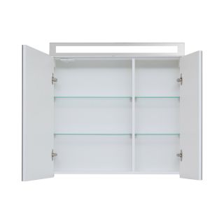 Зеркальный шкаф Dreja.Rus MAX 80 с LED-освещением, белый глянец