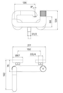Смеситель для ванны IDDIS Twist Push Control TWIBLBTi02WA чёрный матовый