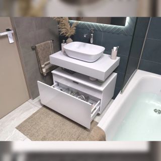 Тумба подвесная без столешницы Velvex Unit tp.UNI.80.2Y белый матовый, 80 см