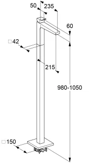Напольный смеситель для раковины Kludi Decus 545953975 чёрный матовый