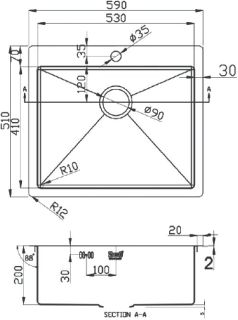 Мойка кухонная Zorg Light BRONZE ZL R 590510 BRONZE