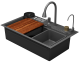 Кухонная мойка многофункц. DQ нерж.сталь матовый серый в комплекте со смесителем и аксессуарами (DKS754606)