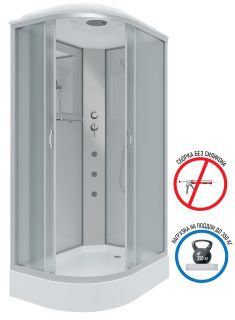 Душевая кабина Niagara NG-3312-14RG с гидромассажем 120x80см серебро/матовое