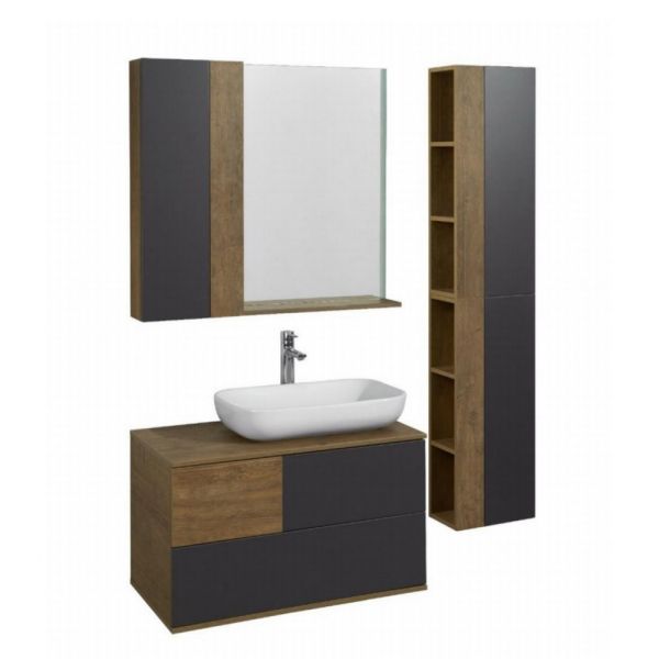 Тумба под раковину Акватон Терра 105см дуб кантри/антрацит 1A246901TEKA0