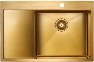 Мойка кухонная Paulmark Elde PM807851-BGR правая брашированное золото