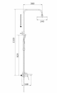 Душевая стойка Shevanik S8336H чёрный