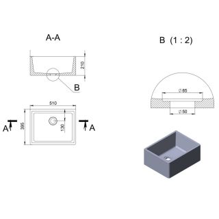 Раковина Holbi Halley 51см белый матовый 1.02.012.11.1