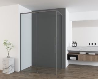 Душевой уголок Vincea Ultima VSR-7UL9012CLGM, 1200*900, вороненая сталь, стекло прозрачное