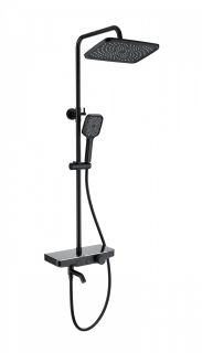 Душевая стойка Wonzon & Woghand WW-B3099-A-MB с термостатом чёрный матовый