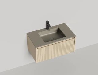 Подвесная тумба Salini Domino 27D108F 80см эмаль/фрезерованный фасад