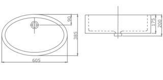 Раковина SSWW CL3004 605?385?200