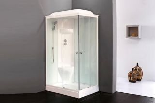 Душевая кабина Royal Bath HP левая стекло белое/прозрачное 120x80см RB8120HP6-WT-L