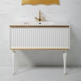 Тумба под раковину Armadi Art Vallessi Avangarde Canale 100см белый/хром 843-100-WCR