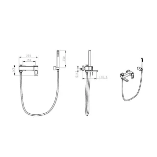 Смеситель для ванны Boheme Q 143-WR.2 белый/красный