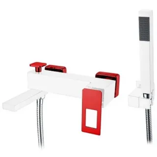 Смеситель для ванны Boheme Q 143-WR белый/красный