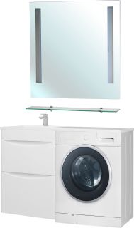 Тумба под раковину для стиральной машины Bellezza Олиссия 120см белый 00000007070