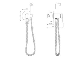 Гигиенический душ со смесителем Wonzon & Woghand Frame WW-88829010-MB чёрный матовый
