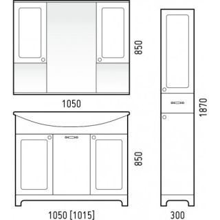 Зеркало-шкаф Corozo Прованс 105см белый SD-00000469