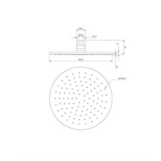 Верхний душ Omnires Slimline 25см антрацит WG125CAT