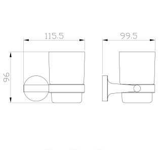Стакан для зубных щеток с держателем Wonzon & Woghand Simple WW-6521 хром