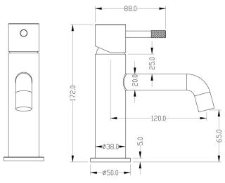 Смеситель для раковины Boheme Uno 461-GM антрацит