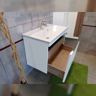 Тумба под раковину Бриклаер Брайтон 4627125415821 80 см белый/дуб