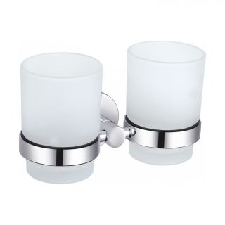 Два стакана для зубных щеток с держателем Wonzon & Woghand Easy WW-8128 хром