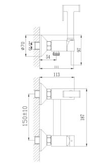 Гигиенический душ со смесителем Haiba HB5510 хром