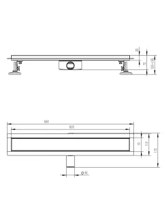Душевой лоток Raglo R652.60.09 60 см графит