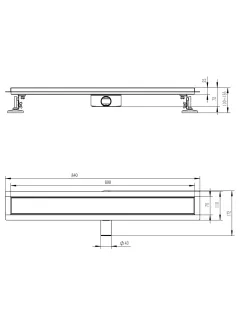 Душевой лоток Raglo R652.80.09 80 см графит