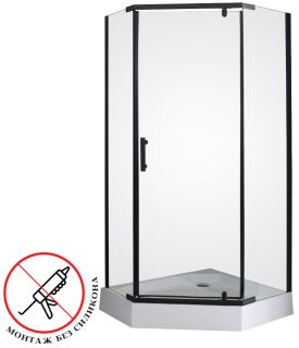 Душевой уголок Parly с поддоном 90x90см чёрный ZPE911B