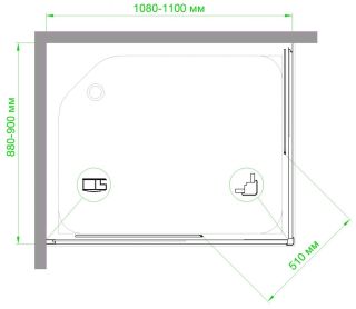 Душевой уголок Royal Bath HPD 110x90см белый RB9110HPD-T