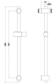 Душевая штанга Melana Tondo MELANA-610106 сатин