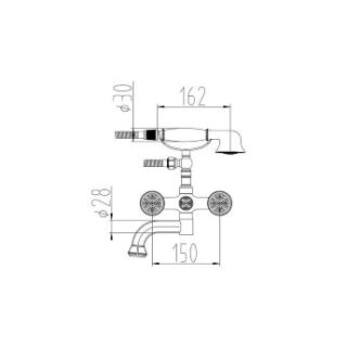 Смеситель Zorg Antic A 119 DK-BR для ванны и душа