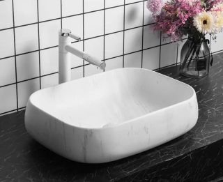 Раковина Cerutti SPA CR0086 MMW1 56см матовый белый мрамор