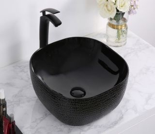 Раковина CeramaLux  D1303H020 черная 42 см