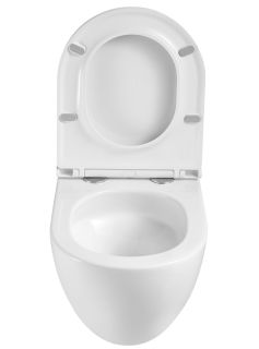 Подвесной унитаз Lemark Glazer 9614003 безободковый с сиденьем микролифт белый глянец