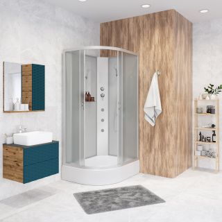 Душевая кабина Niagara NG-33294-14RBKG с гидромассажем 120x90см серебро/матовое