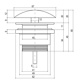 Донный клапан для раковины Salini S-Stone 16621RG D 601 белый матовый