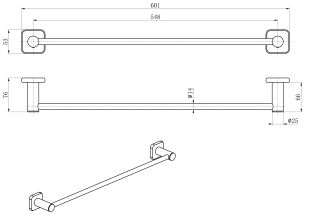 Вешалка для полотенец Wonzon & Woghand WW-V1101-BG брашированное золото
