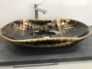 Раковина  CeramaLux 7097 коричневая 66 см