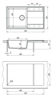 Кухонная мойка Lemark Imandra 840 9910032 бежевый