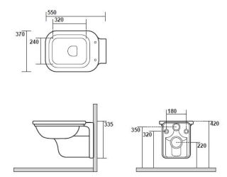 Унитаз Kerasan Waldorf 411501 подвесной Белый матовый без сиденья