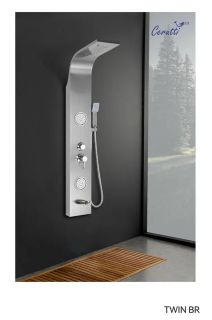 Панель душевая Cerutti SPA Twin BR CT9988 с форсунками матовая нержавеющая сталь