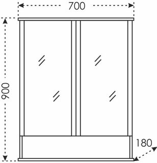 Зеркальный шкаф СанТа Вегас 700179 70см белый