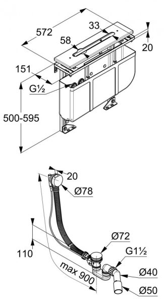 Монтажный блок Kludi Rotexa для смесителя на три отверстия 7881205-00