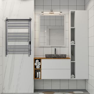 Полотенцесушитель электрический Indigo Line Trinity LСLTE80-50PGFMRt с полкой 80x50 см графит металлик