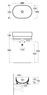 Раковина SIMAS Po-mo PO02bi белая 56 см