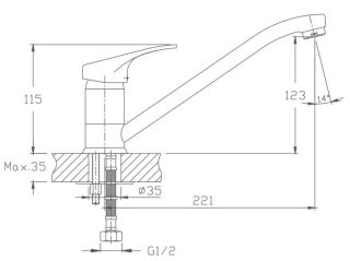 Смеситель для кухни Haiba HB4813 хром